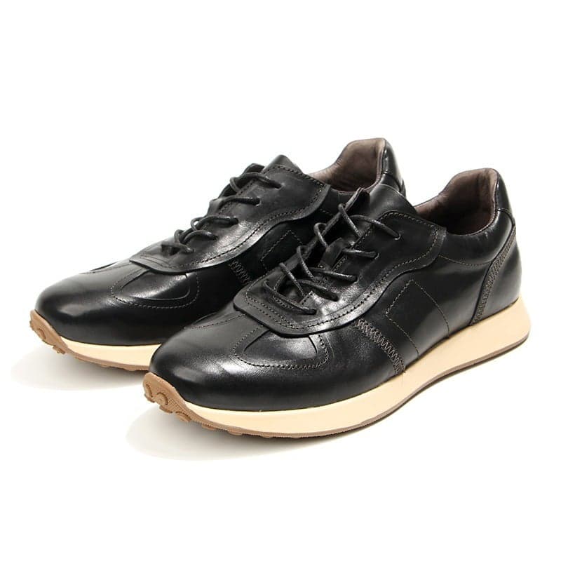 luxury Genuine Leather Handmade Men's Shoes, Casual Horsehide Men Sneakers, Daily Footware For Man, leather Sneakers thumbnail 5